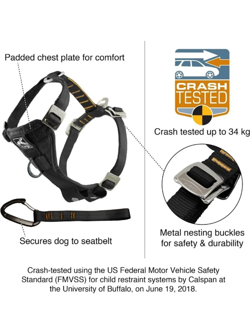 Large Adjustable Dog Harness - Enhanced Strength, No-Pull Design, Black